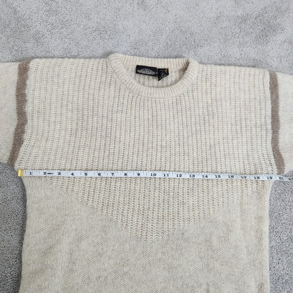 Y2K Bootlegger Wool Fisherman Fishermancore Cream Sweater Size M Cozycore Warm - Picture 7 of 14